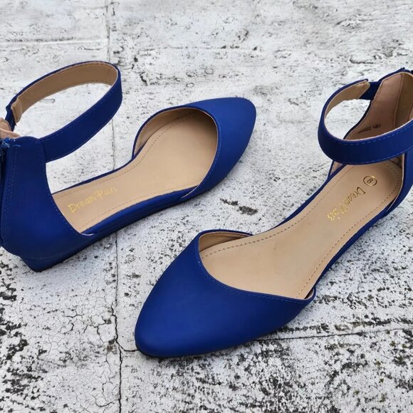 DREAM PAIRS Womens Sandal Low Wedge Ankle Strap Flats Shoes Size 8 - Picture 1 of 11